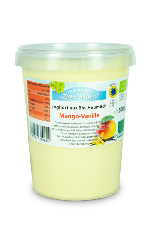 Bio-Joghurt aus Heumilch Mangojoghurt